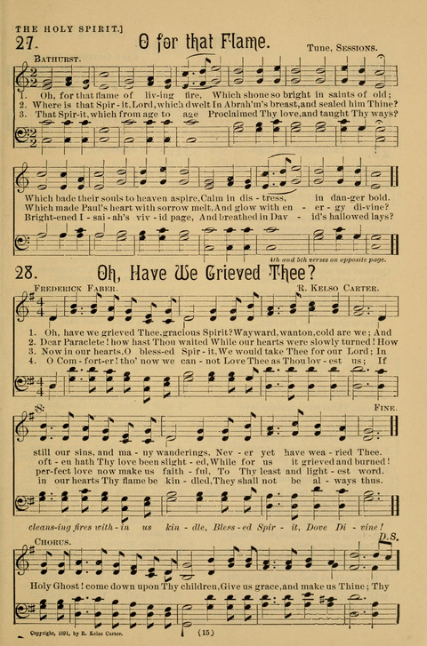 Hymns of the Christian Life: for the sanctuary, Sunday schools, prayer meetings, mission work and revival services page 15