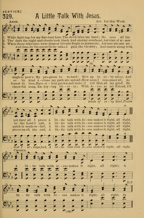 Hymns of the Christian Life: for the sanctuary, Sunday schools, prayer meetings, mission work and revival services page 225