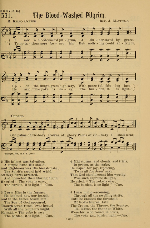 Hymns of the Christian Life: for the sanctuary, Sunday schools, prayer meetings, mission work and revival services page 227