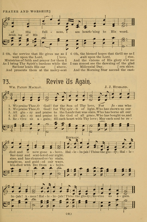 Hymns of the Christian Life: for the sanctuary, Sunday schools, prayer meetings, mission work and revival services page 41