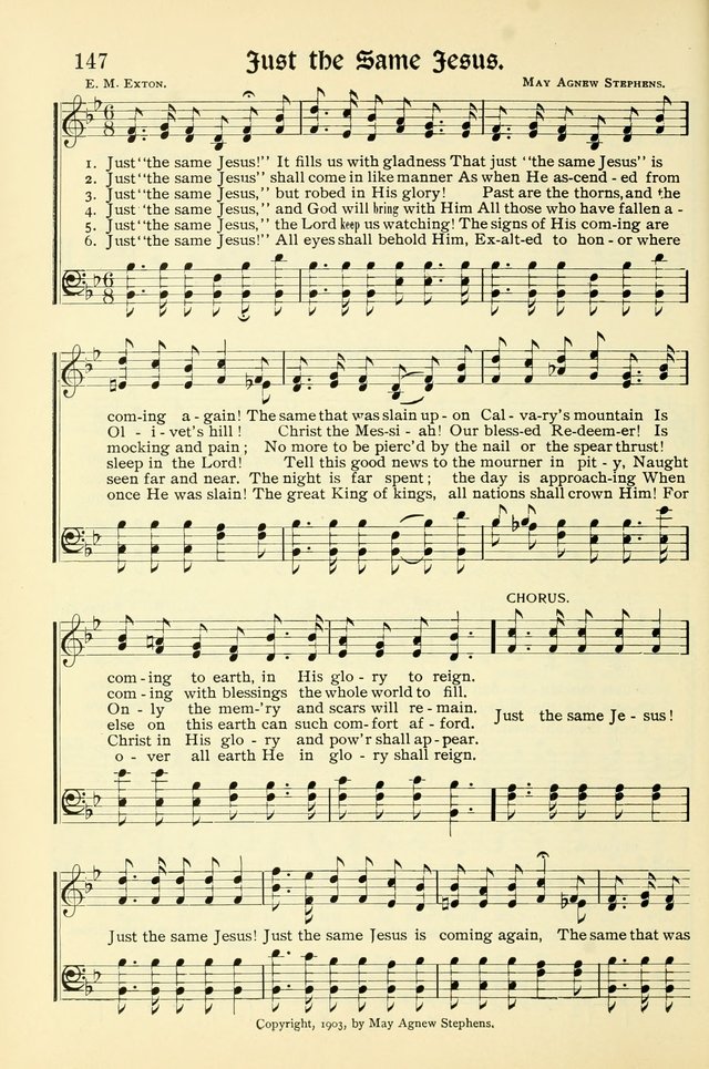 Hymns of the Christian Life. No. 3: for church worship, conventions, evangelistic services, prayer meetings, missionary meetings, revival services, rescue mission work and Sunday schools page 148