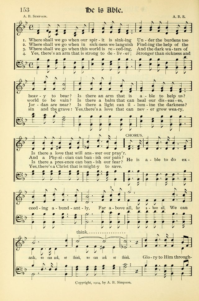 Hymns of the Christian Life. No. 3: for church worship, conventions, evangelistic services, prayer meetings, missionary meetings, revival services, rescue mission work and Sunday schools page 154