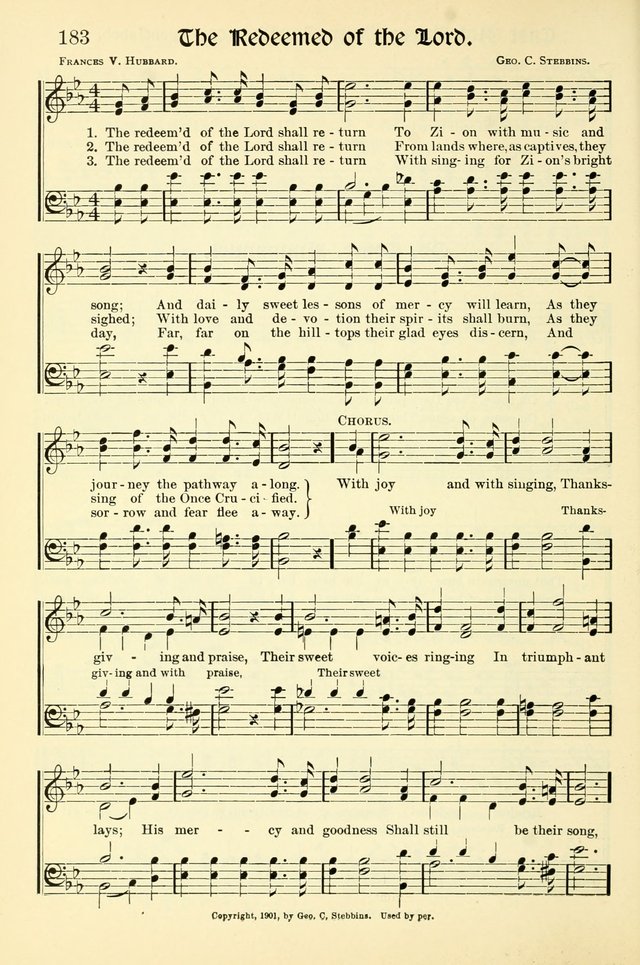 Hymns of the Christian Life. No. 3: for church worship, conventions, evangelistic services, prayer meetings, missionary meetings, revival services, rescue mission work and Sunday schools page 184