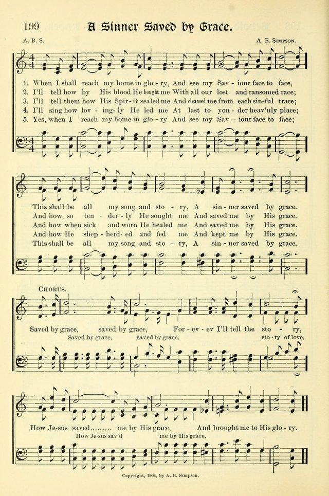 Hymns of the Christian Life. No. 3: for church worship, conventions, evangelistic services, prayer meetings, missionary meetings, revival services, rescue mission work and Sunday schools page 200