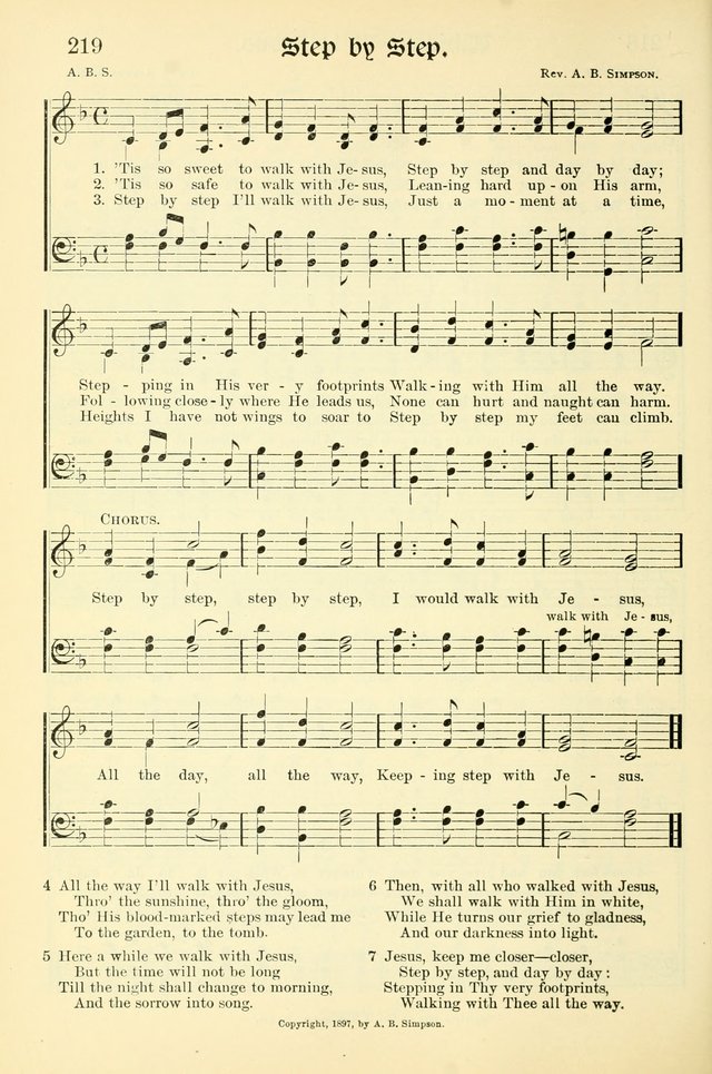 Hymns of the Christian Life. No. 3: for church worship, conventions, evangelistic services, prayer meetings, missionary meetings, revival services, rescue mission work and Sunday schools page 220