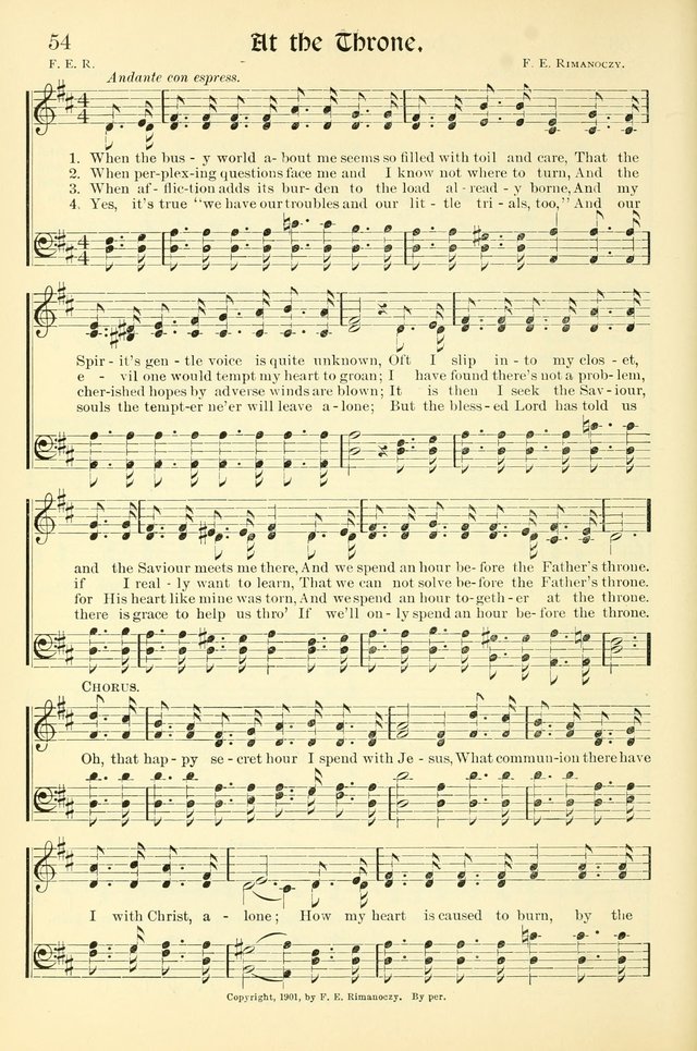 Hymns of the Christian Life. No. 3: for church worship, conventions, evangelistic services, prayer meetings, missionary meetings, revival services, rescue mission work and Sunday schools page 54