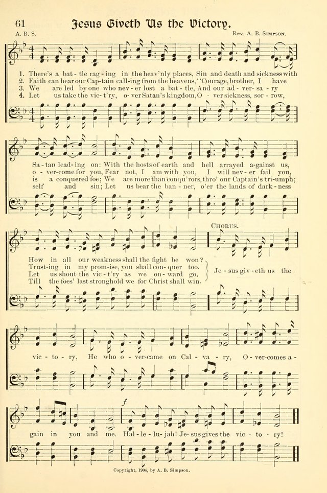 Hymns of the Christian Life. No. 3: for church worship, conventions, evangelistic services, prayer meetings, missionary meetings, revival services, rescue mission work and Sunday schools page 61