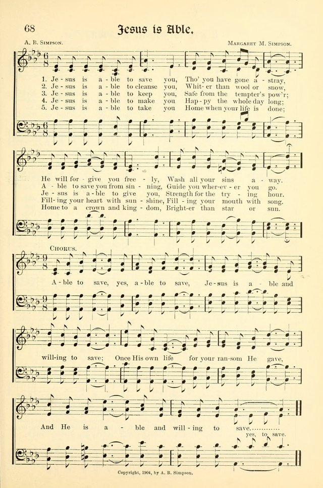Hymns of the Christian Life. No. 3: for church worship, conventions, evangelistic services, prayer meetings, missionary meetings, revival services, rescue mission work and Sunday schools page 69