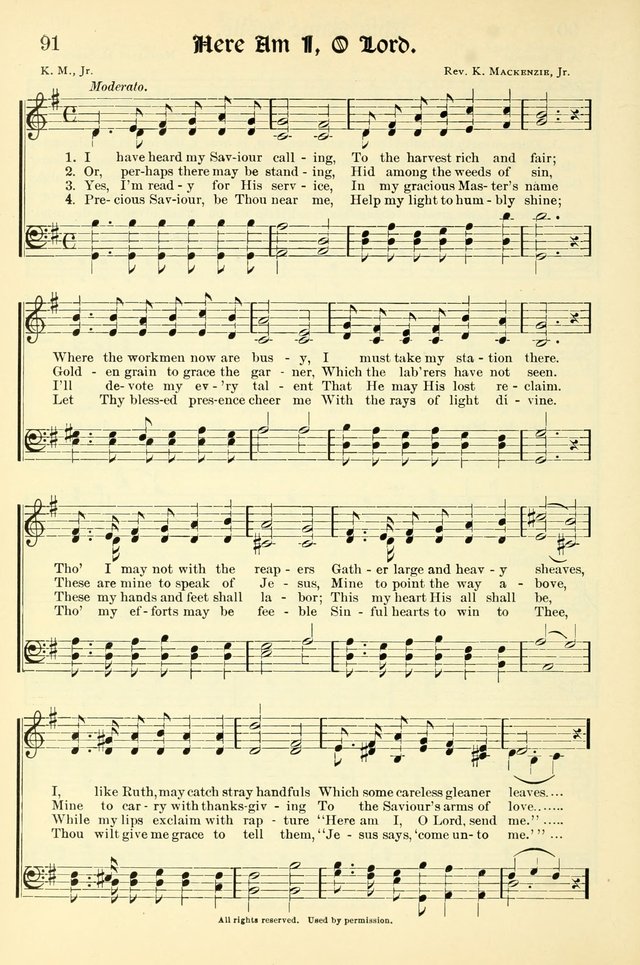 Hymns of the Christian Life. No. 3: for church worship, conventions, evangelistic services, prayer meetings, missionary meetings, revival services, rescue mission work and Sunday schools page 92
