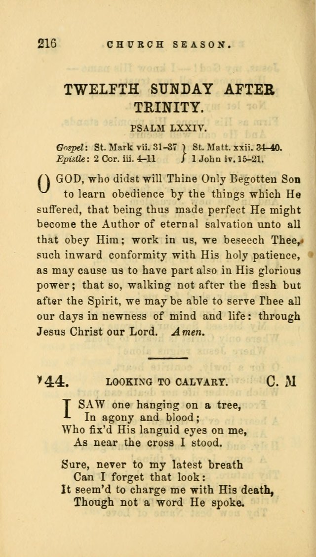 Hymns and Chants: with offices of devotion. For use in Sunday-schools, parochial and week day schools, seminaries and colleges. Arranged according to the Church year page 216