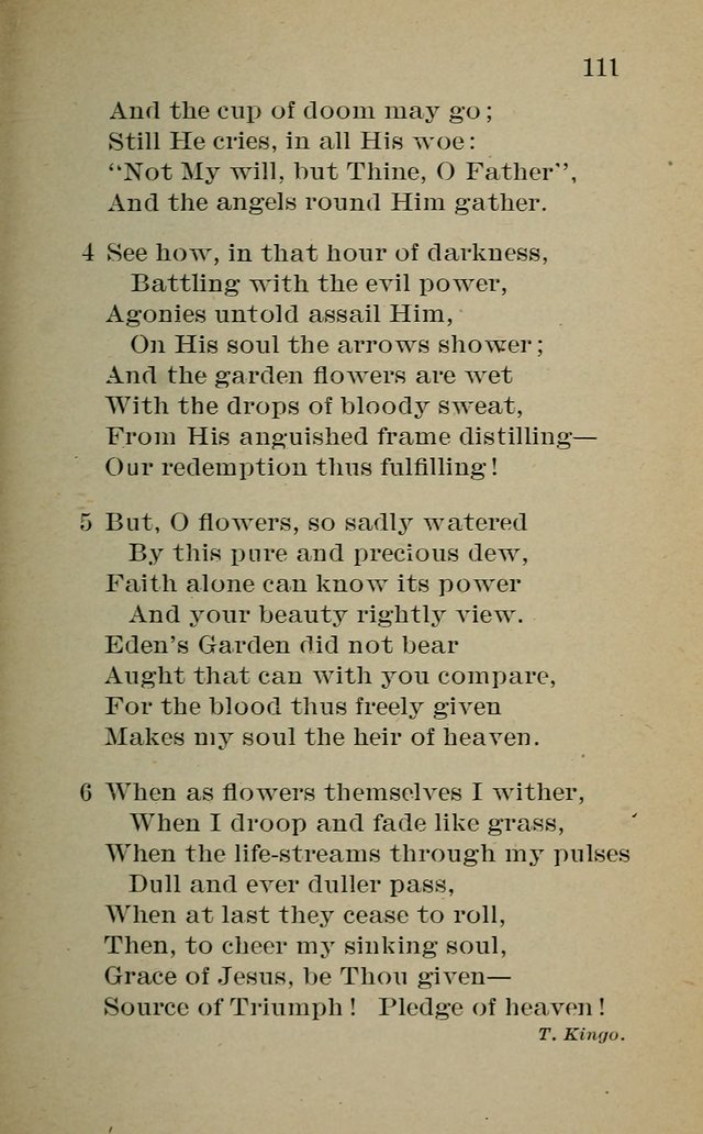 Hymnal: for churches and Sunday-schools of the Augustana Synod page 111