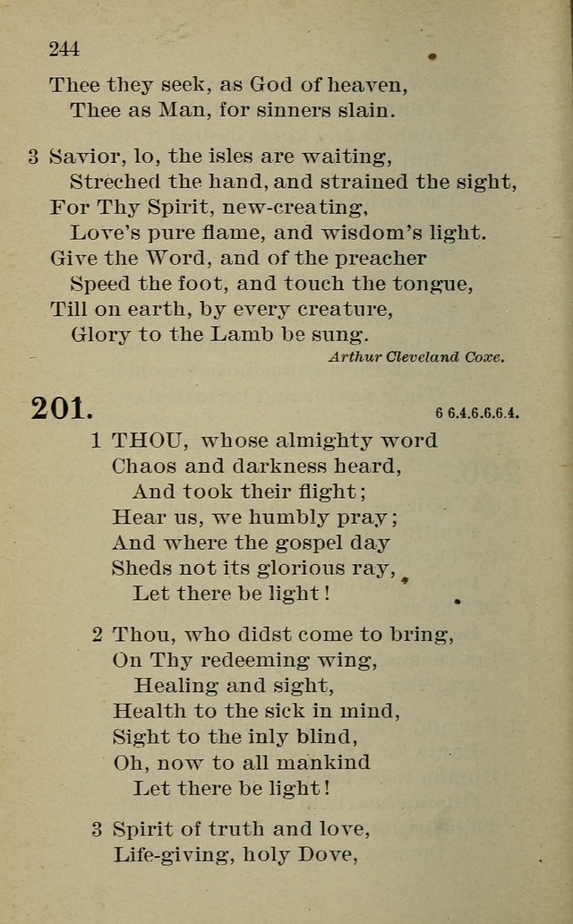 Hymnal: for churches and Sunday-schools of the Augustana Synod page 244