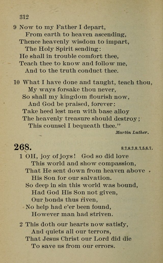 Hymnal: for churches and Sunday-schools of the Augustana Synod page 312