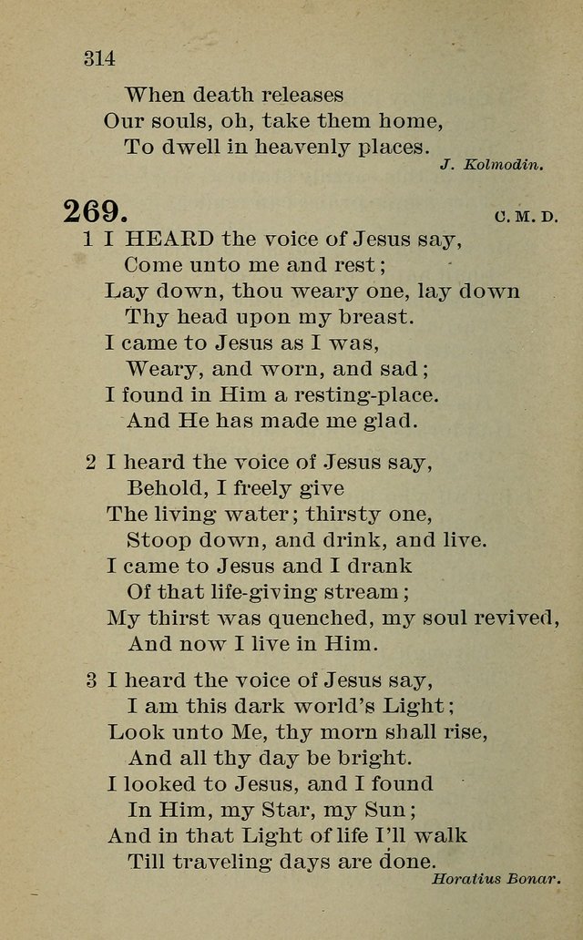 Hymnal: for churches and Sunday-schools of the Augustana Synod page 314