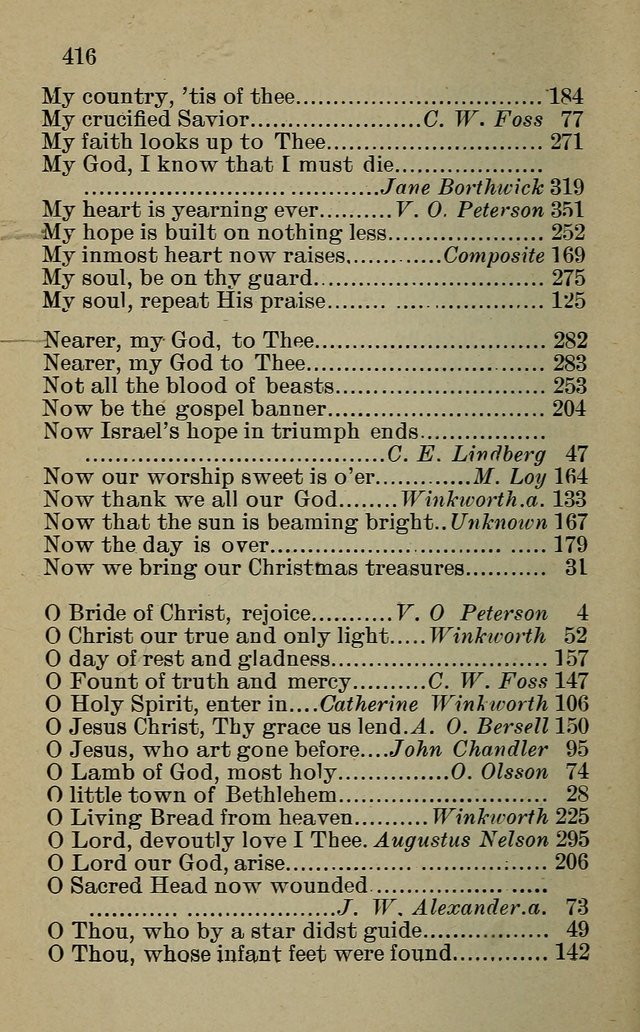 Hymnal: for churches and Sunday-schools of the Augustana Synod page 416