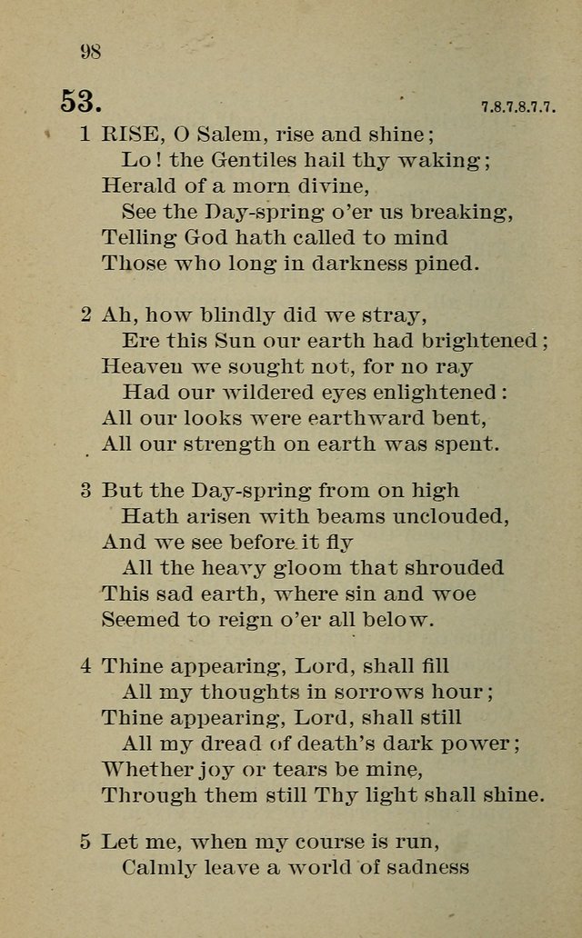 Hymnal: for churches and Sunday-schools of the Augustana Synod page 98