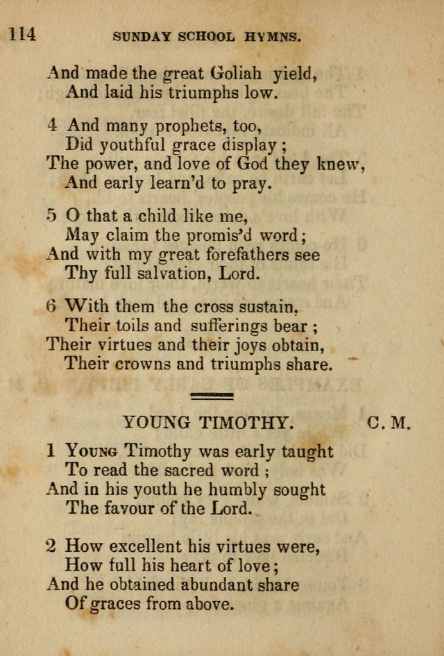Hymns Composed for the Use of Sunday Schools, and Youthful Christians page 114