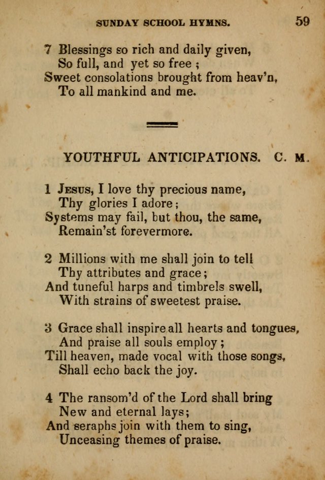 Hymns Composed for the Use of Sunday Schools, and Youthful Christians page 59