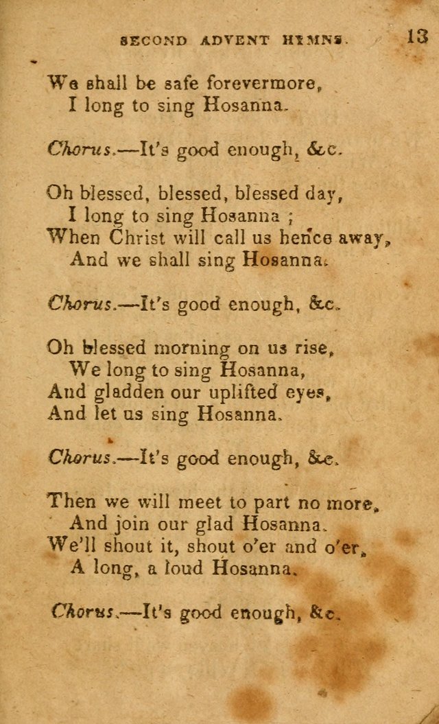 Hymns: designed for the Use of the Second advent band page 13