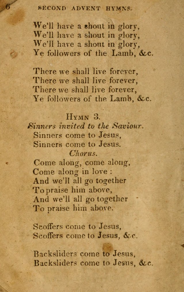Hymns: designed for the Use of the Second advent band page 6
