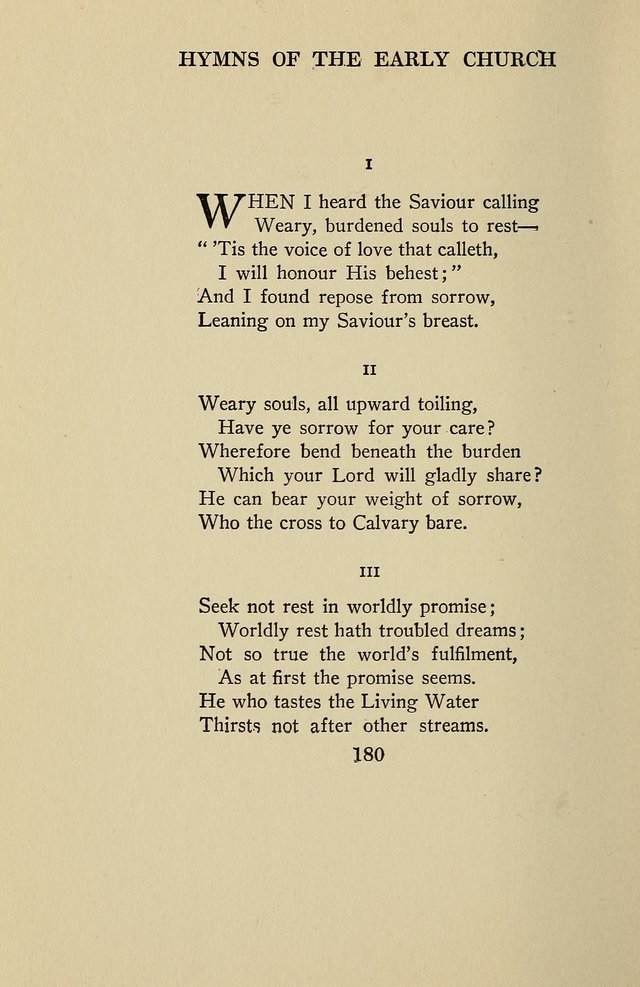 Hymns of the Early Church: translated from Greek and Latin sources; together with translations from a later period; centos and suggestions from the Greek; and several original pieces page 180