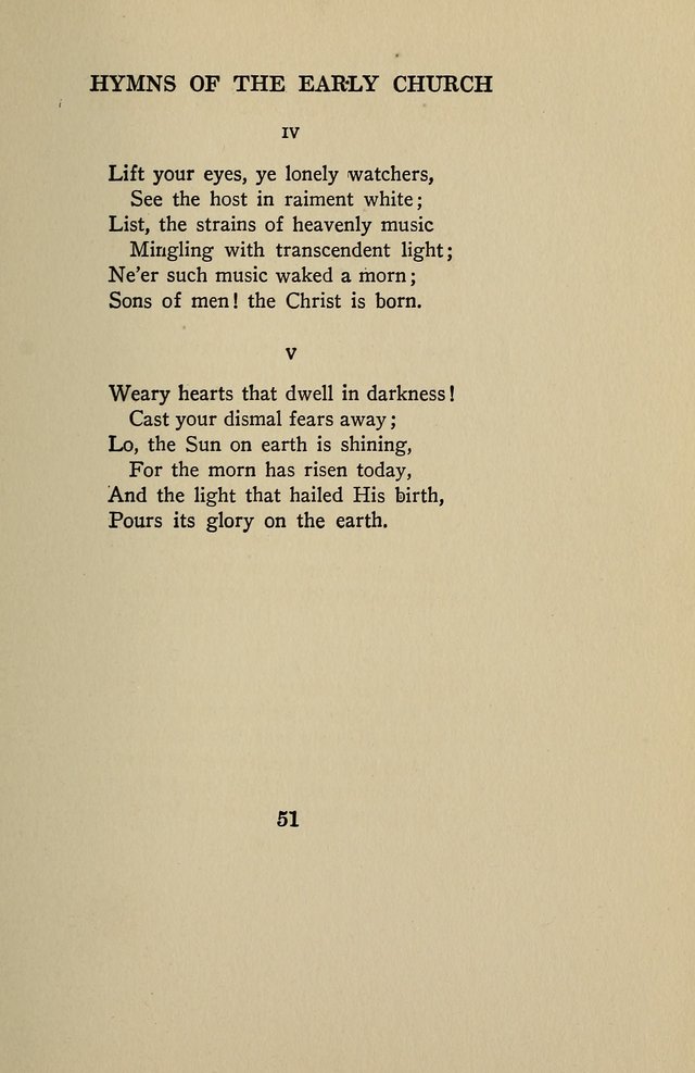 Hymns of the Early Church: translated from Greek and Latin sources; together with translations from a later period; centos and suggestions from the Greek; and several original pieces page 51