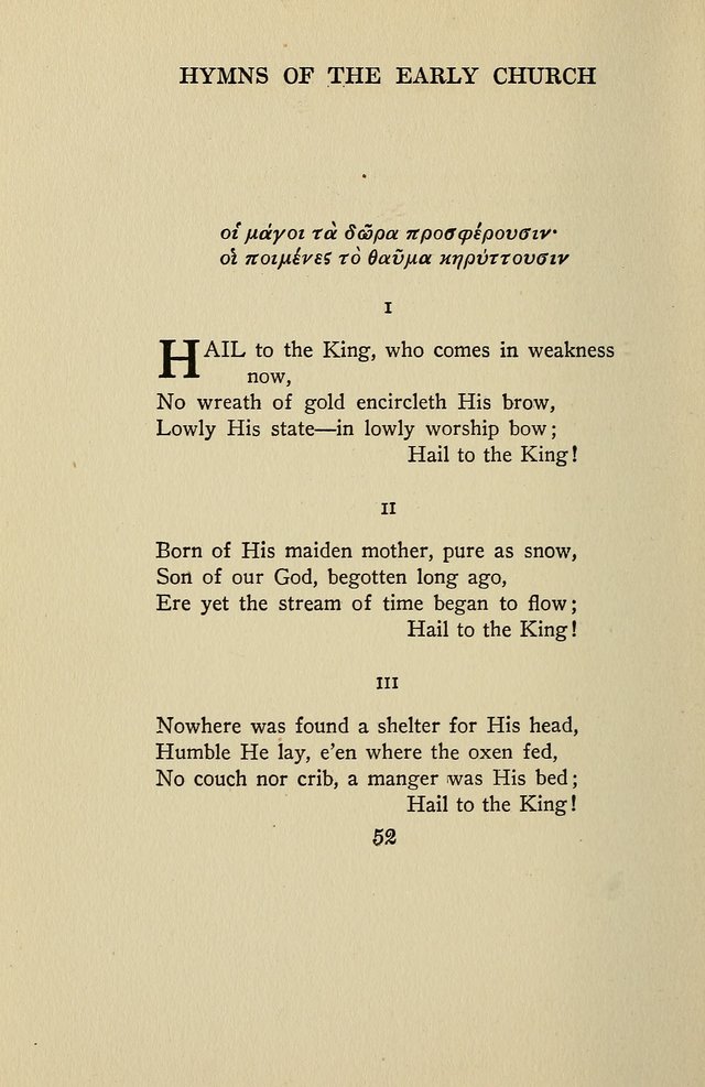 Hymns of the Early Church: translated from Greek and Latin sources; together with translations from a later period; centos and suggestions from the Greek; and several original pieces page 52