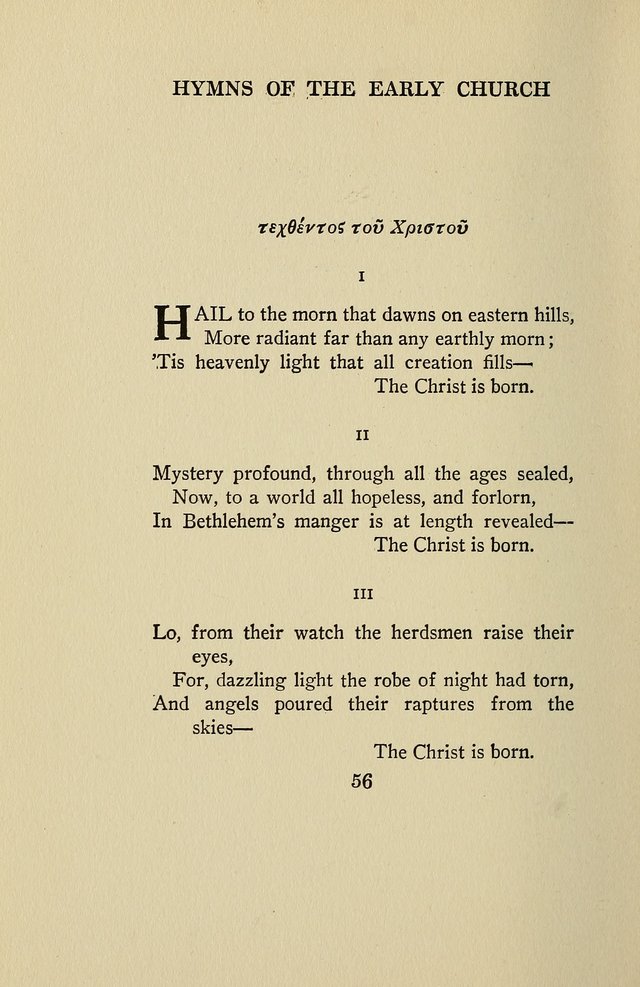 Hymns of the Early Church: translated from Greek and Latin sources; together with translations from a later period; centos and suggestions from the Greek; and several original pieces page 56