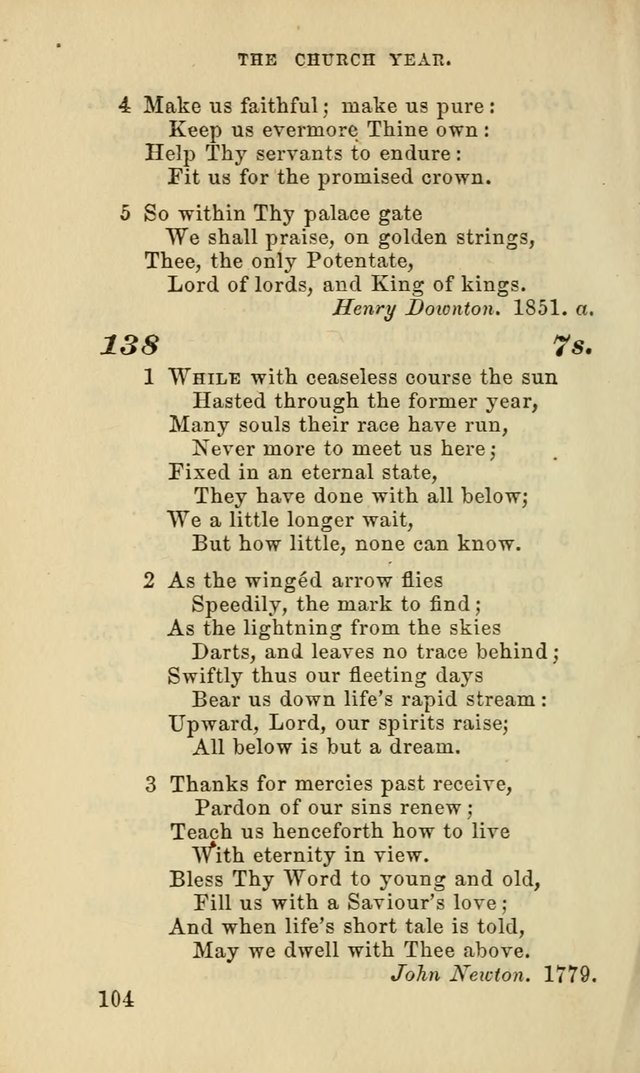 Hymns for the use of the Evangelical Lutheran Church, by the Authority of the Ministerium of Pennsylvania page 104
