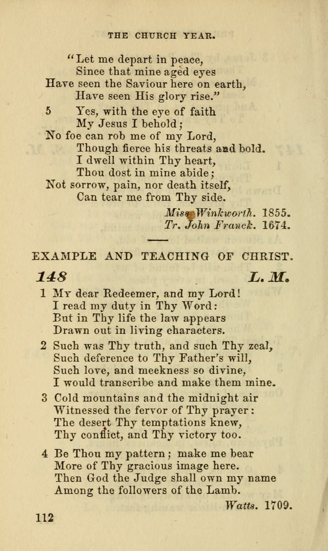 Hymns for the use of the Evangelical Lutheran Church, by the Authority of the Ministerium of Pennsylvania page 112