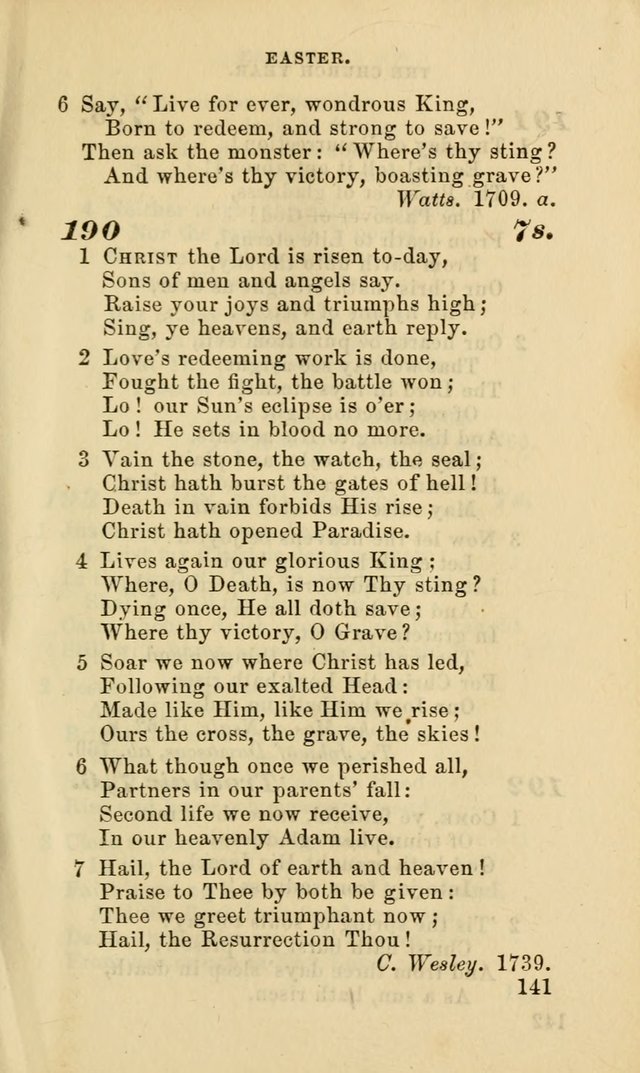 Hymns for the use of the Evangelical Lutheran Church, by the Authority of the Ministerium of Pennsylvania page 141