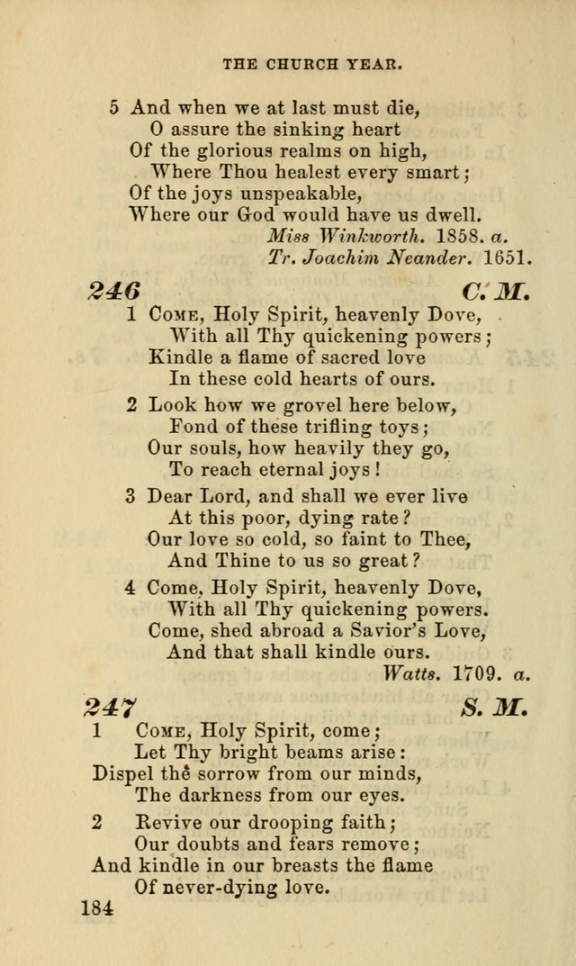 Hymns for the use of the Evangelical Lutheran Church, by the Authority of the Ministerium of Pennsylvania page 184
