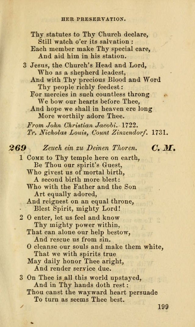Hymns for the use of the Evangelical Lutheran Church, by the Authority of the Ministerium of Pennsylvania page 199