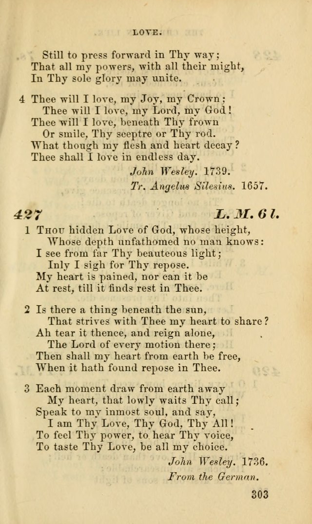 Hymns for the use of the Evangelical Lutheran Church, by the Authority of the Ministerium of Pennsylvania page 303