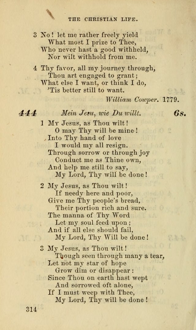 Hymns for the use of the Evangelical Lutheran Church, by the Authority of the Ministerium of Pennsylvania page 314