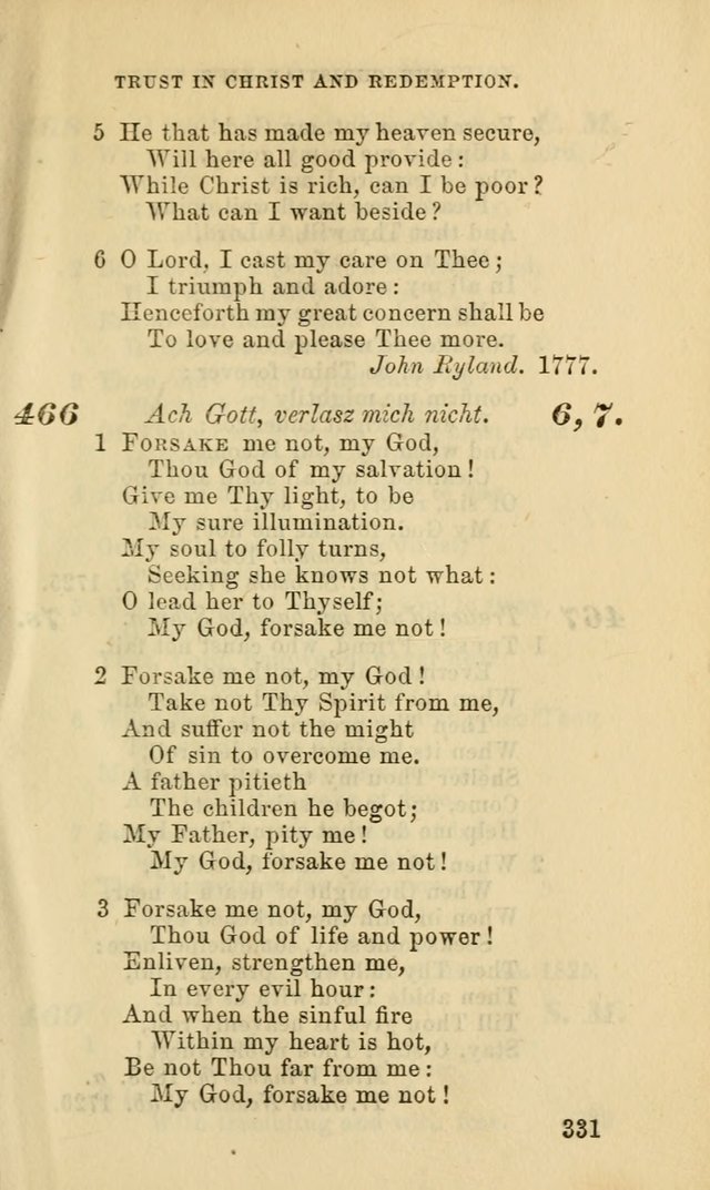 Hymns for the use of the Evangelical Lutheran Church, by the Authority of the Ministerium of Pennsylvania page 331