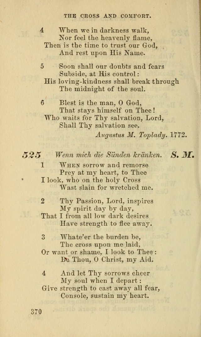 Hymns for the use of the Evangelical Lutheran Church, by the Authority of the Ministerium of Pennsylvania page 370