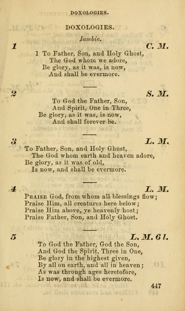 Hymns for the use of the Evangelical Lutheran Church, by the Authority of the Ministerium of Pennsylvania page 447