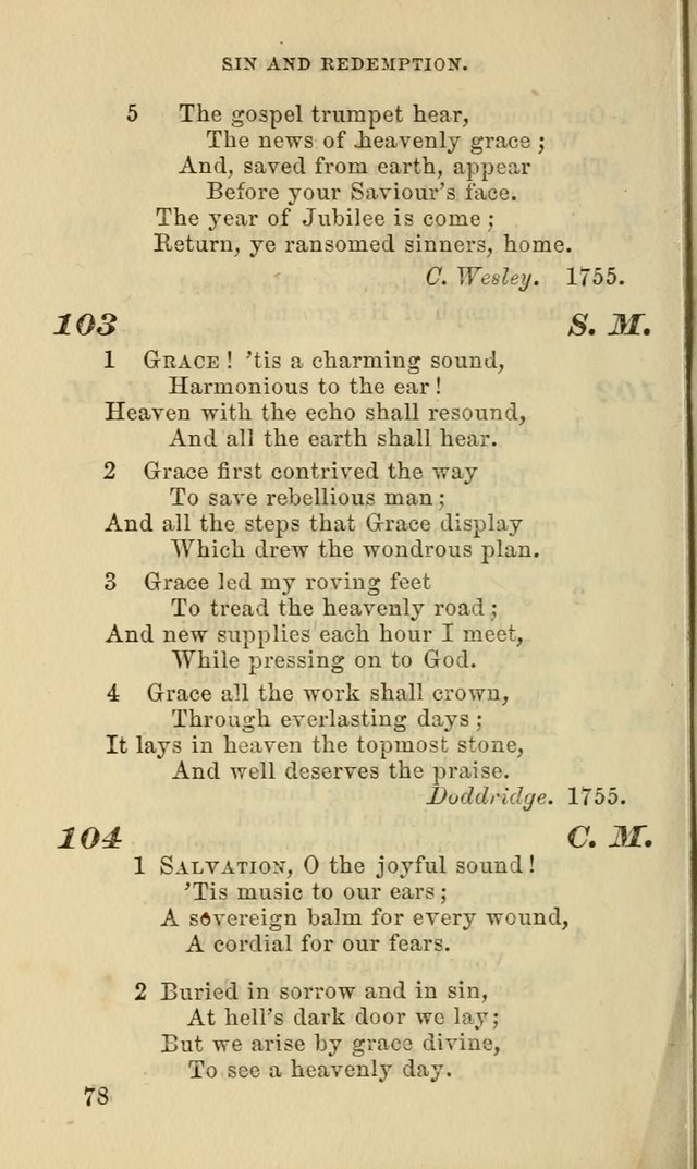 Hymns for the use of the Evangelical Lutheran Church, by the Authority of the Ministerium of Pennsylvania page 78