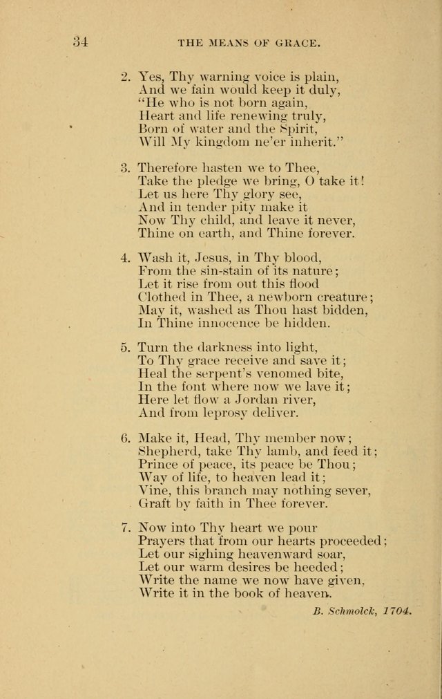 Hymns of the Evangelical Lutheran Church: for the use of English Lutheran Missions page 34