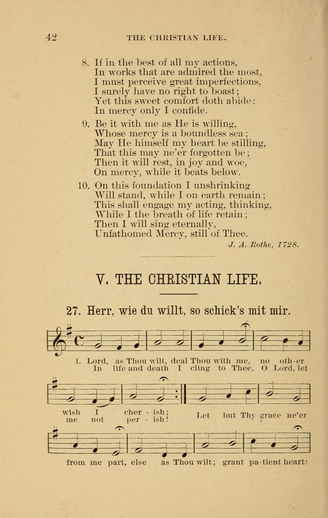 Hymns of the Evangelical Lutheran Church: for the use of English Lutheran Missions page 42