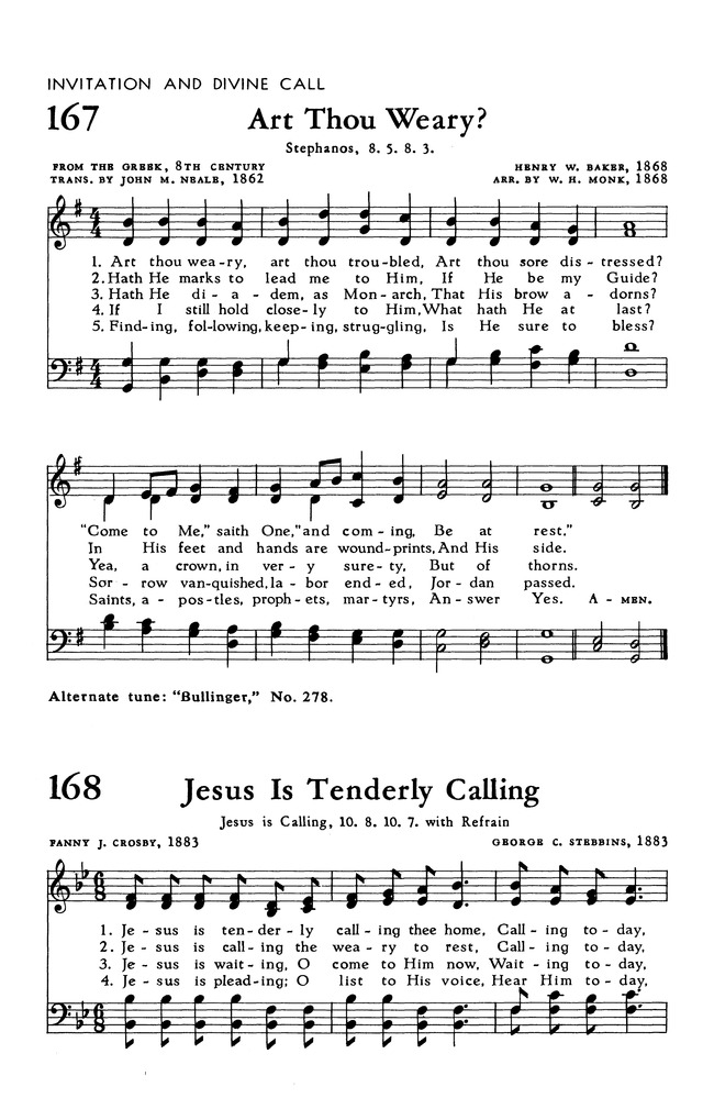 The Hymnal of The Evangelical United Brethren Church page 166
