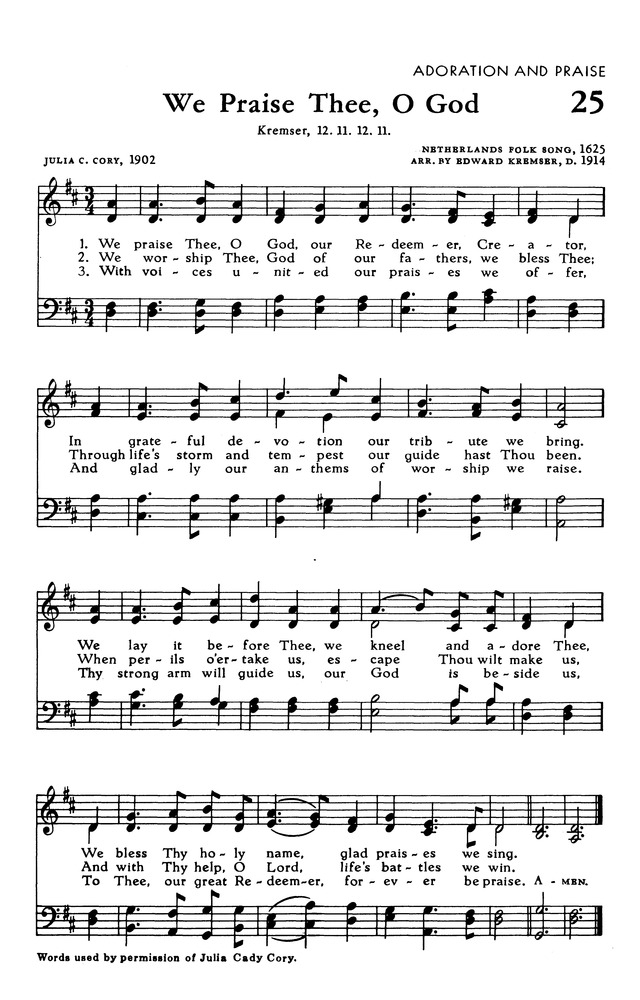 The Hymnal of The Evangelical United Brethren Church page 43