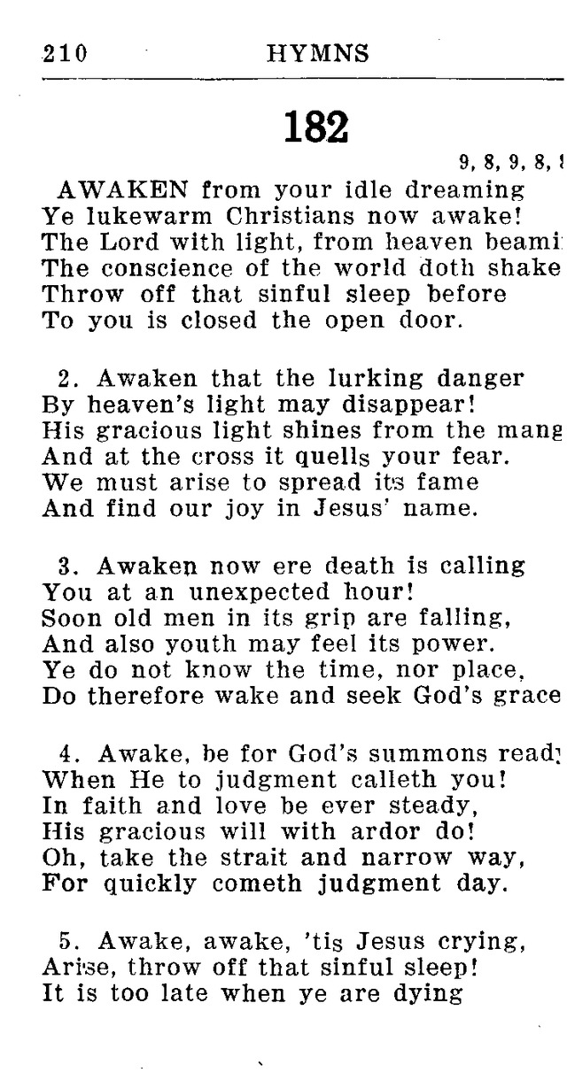 Hymnal for Church and Home (2nd ed.) page 210