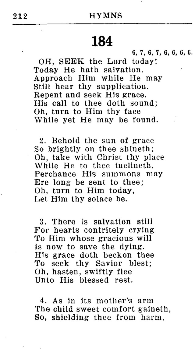 Hymnal for Church and Home (2nd ed.) page 212