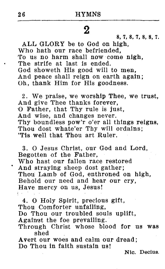 Hymnal for Church and Home (2nd ed.) page 26