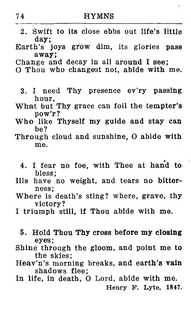 Hymnal for Church and Home (2nd ed.) page 74