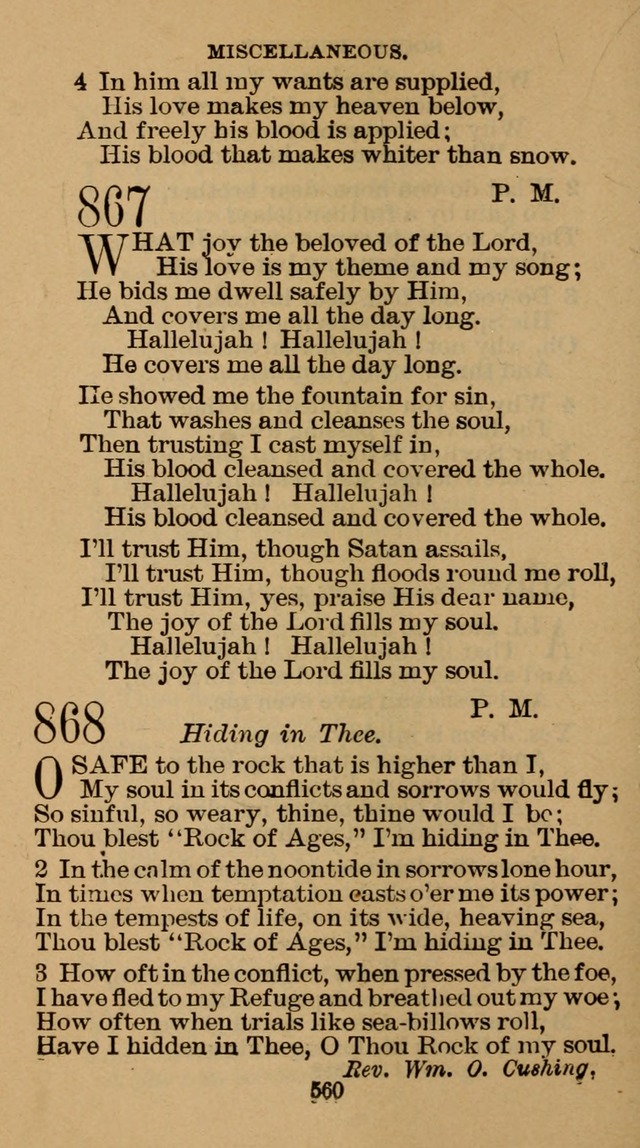 The Hymn Book of the Free Methodist Church page 562