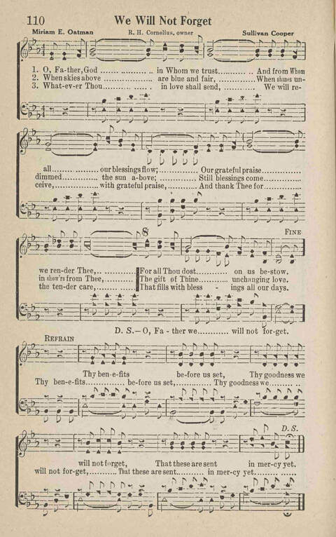 Home Gospel Songs: A Collectioni of Gospel Songs for Church, Sunday School, Evangelistic Meetings and All Relgious Gatherings page 110