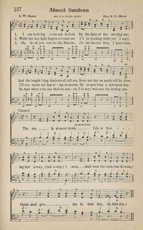 Home Gospel Songs: A Collectioni of Gospel Songs for Church, Sunday School, Evangelistic Meetings and All Relgious Gatherings page 137